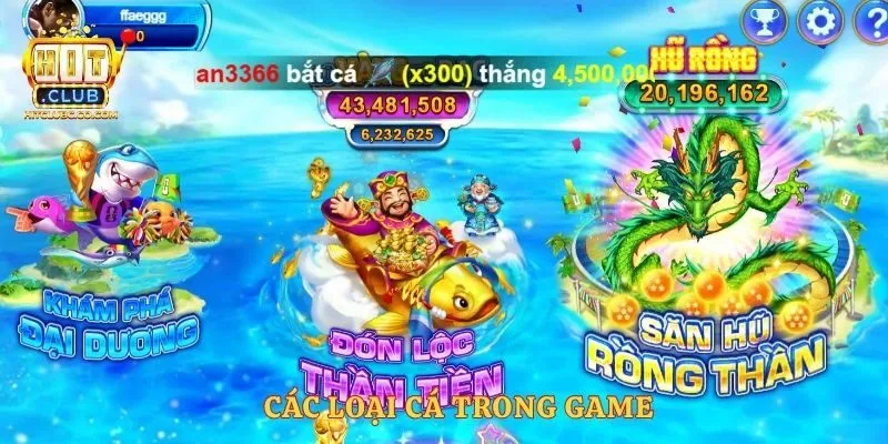 Các loại cá trong game