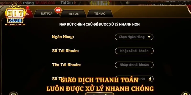 Giao dịch thanh toán luôn được xử lý nhanh chóng